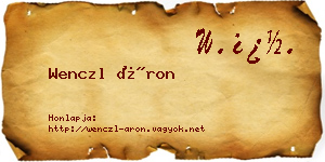 Wenczl Áron névjegykártya